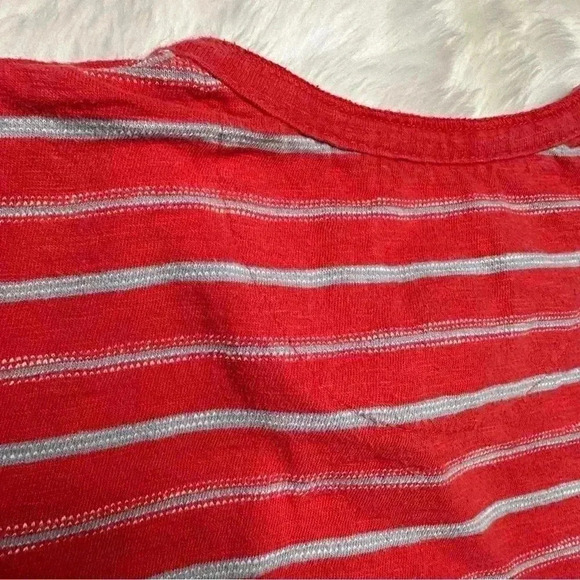 Lucky Brand T-Shirt Red & Grey Striped Size  6 - Picture 10 of 16